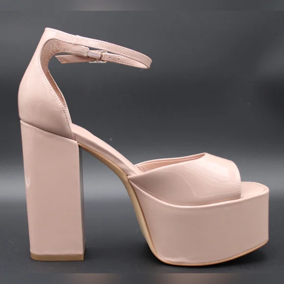 Marc Fisher Ankle Strap Platform Sandal (Womens) Light Pink (looks nude) 8.5 - Picture 2 of 13